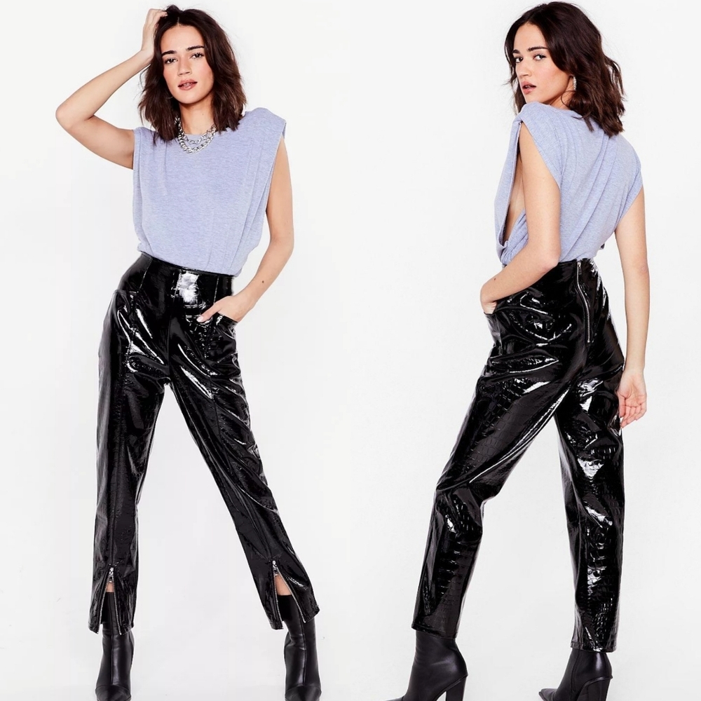 Nasty Gal Vegan Faux Crocodile Pants